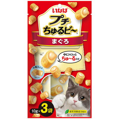 【24個セット】いなばペットフード プチちゅるビ〜まぐろ10g×3袋
