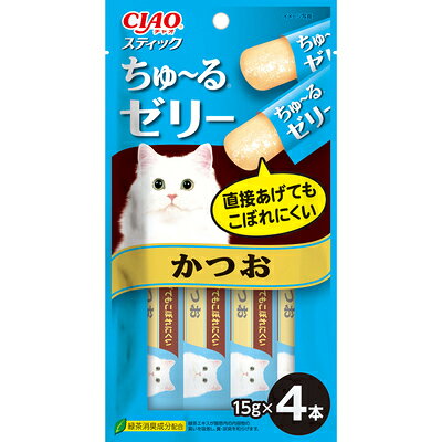 【注意事項】 ・メーカーの都合等により、パッケージ及び内容量、生産地、などが変更される場合がございます。ご了承ください。 ・当店では地球環境への配慮およびお手頃価格での商品の提供のため、簡易的な梱包とさせていただいております。 ・箱潰れなど、製品をご利用いただくのに問題がない場合の返品・交換対応はお受けできません ※期限のある商品について ・賞味期限や消費期限がある商品については、すべて期限まで2ヶ月以上のものを取り扱っております。個別のお問い合わせはご遠慮いただきますようお願い申し上げます。 ・期限が迫った商品は、別途アウトレット商品として販売させていただいております。 商品説明■　商品特徴猫ちゃんに直接あげてもこぼれにくく、最後まで与えやすい便利なおやつです。 かつおの素材をゼリーでコーティングし、おいしいかつお節エキスで仕上げました。 4901133335006■　原材料かつお、かつお節エキス、寒天、糖類（オリゴ糖等）、植物性油脂、増粘安定剤（増粘多糖類、加工でん粉）、ミネラル類（Na、P、Cl）、調味料（アミノ酸）、ビタミンE、紅麹色素、緑茶エキス■　発売元、製造元、輸入元又は販売元いなばペットフード■　広告文責 ライフジェネレーション株式会社 TEL:06-6809-2484