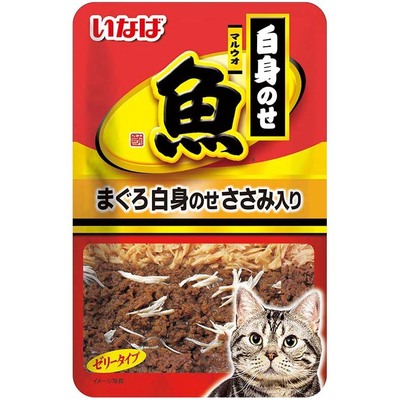 Other Wet Food - 【8個セット】いなばペットフード マルウオ白身のせパウチまぐろ白身のせささみ入り40g