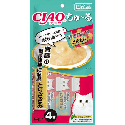 【24個セット】いなばペットフード CIAOちゅ〜る腎臓の健康維持に配慮とりささみ14g×4本