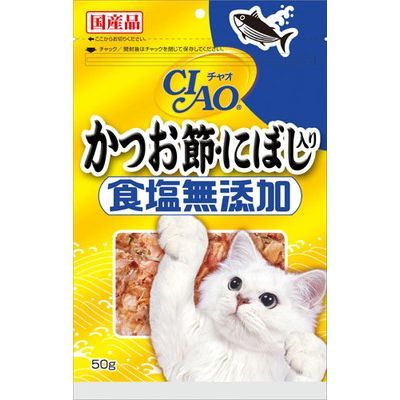 【注意事項】 ・メーカーの都合等により、パッケージ及び内容量、生産地、などが変更される場合がございます。ご了承ください。 ・当店では地球環境への配慮およびお手頃価格での商品の提供のため、簡易的な梱包とさせていただいております。 ・箱潰れなど、製品をご利用いただくのに問題がない場合の返品・交換対応はお受けできません ※期限のある商品について ・賞味期限や消費期限がある商品については、すべて期限まで2ヶ月以上のものを取り扱っております。個別のお問い合わせはご遠慮いただきますようお願い申し上げます。 ・期限が迫った商品は、別途アウトレット商品として販売させていただいております。 商品説明■　商品特徴塩分の低い魚で作ったかつお節。保存料・発色剤・着色料不使用。 にぼしも塩分の低いものを使用しています。 4901133711312■　原材料かつお節、片口鰯■　発売元、製造元、輸入元又は販売元いなばペットフード■　広告文責 ライフジェネレーション株式会社 TEL:06-6809-2484