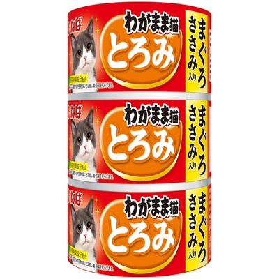 【18個セット】 いなばペットフード いなば わがまま猫 とろみ まぐろ ささみ入り（140g×3缶） キャットフード 缶詰