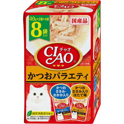 乐天商城 - 【3個セット】いなばペットフード CIAOパウチかつおバラエティ40g×8袋
