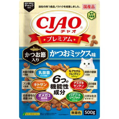 Mature Cat - 【4個セット】いなばペットフード CIAOプレミアムかつお節入りかつおミックス味500g