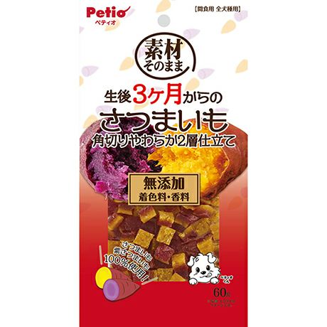 【30個セット】ペティオ ペティオ素材そのまま生後3ヶ月からのさつまいも角切りやわらか2層仕立て60g