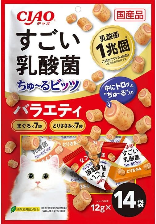 【3個セット】CIAOすごい乳酸菌ちゅ〜るビッツバラエティ12g×14袋