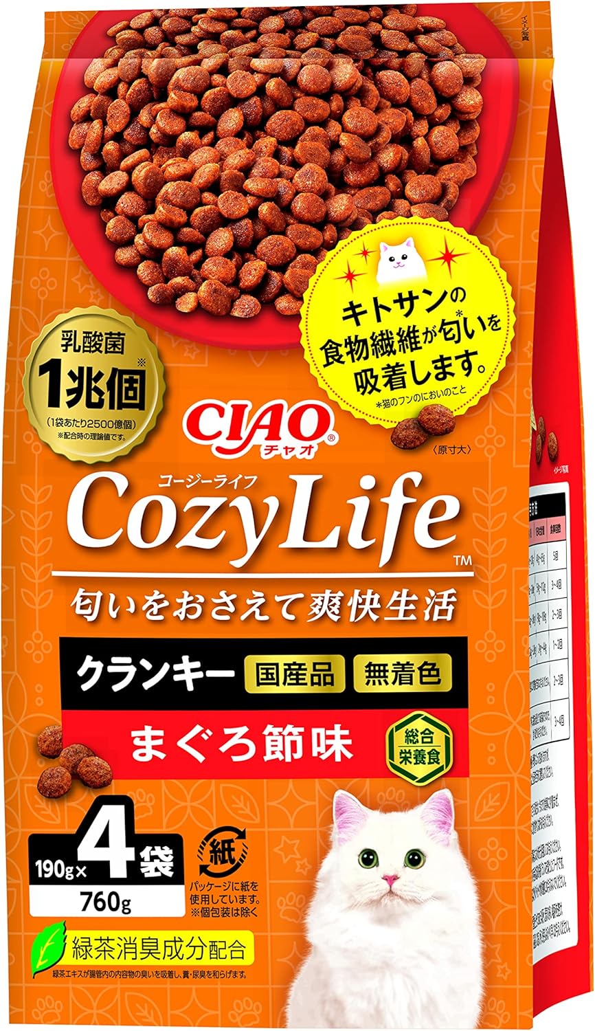 【2個セット】いなばペットフード CozyLifeクランキーかつお節味190g×4袋