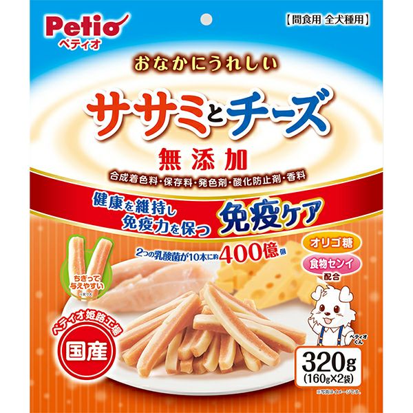 【2個セット】ペティオ ペティオおなかにうれしい無添加ササミとチーズ320g