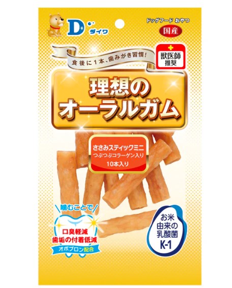 口香糖 - 【24個セット】 株式会社ダイワ 新ささみスティック ミニ つぶつぶコラーゲン入 10本