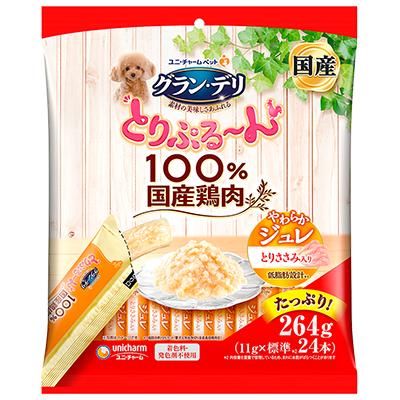 【6個セット】ユニ・チャーム グラン・デリとりぷるーんジュレとりささみ11g×6本