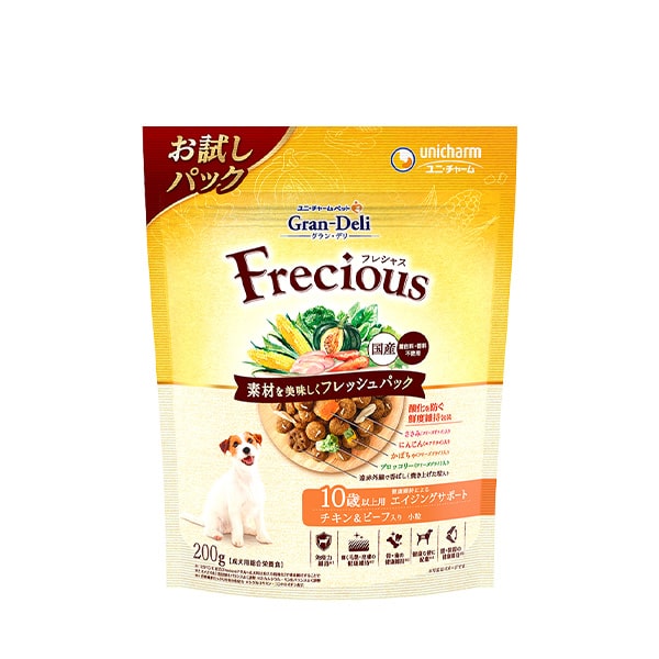 干粮 - 【3個セット】ユニ・チャーム グラン・デリ Frecious 10歳以上用 チキン&ビーフ入り 200g