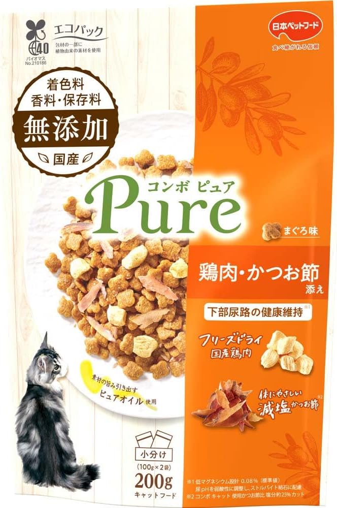 Other Wet Food - 【2個セット】日本ペットフード コンボピュアキャットまぐろ味・鶏肉・かつお節添え200g
