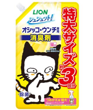 【4個セット】シュシュット！オシッコ・ウンチ専用消臭剤猫用つめかえ用特大720ml