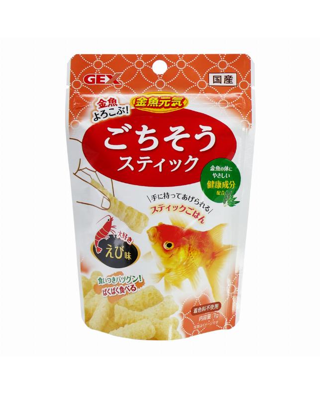 【注意事項】 ・メーカーの都合等により、パッケージ及び内容量、生産地、などが変更される場合がございます。ご了承ください。 ・当店では地球環境への配慮およびお手頃価格での商品の提供のため、簡易的な梱包とさせていただいております。 ・箱潰れなど、製品をご利用いただくのに問題がない場合の返品・交換対応はお受けできません ※期限のある商品について ・賞味期限や消費期限がある商品については、すべて期限まで2ヶ月以上のものを取り扱っております。個別のお問い合わせはご遠慮いただきますようお願い申し上げます。 ・期限が迫った商品は、別途アウトレット商品として販売させていただいております。 商品説明■　商品詳細手で持ってあげることができる、コミュニケーションが取れるスティック型のごはんです。 サクサクだから水の中でほろっとほぐれて金魚も食べやすく、金魚の体にやさしい健康成分配合なので金魚が喜んで食べてくれます。 4972547042859■　原材料フィッシュミール、小麦粉、シュリンプミール、大豆ミール、小麦胚芽、ドライイースト、シュリンプペースト、生菌剤、ビタミン類（A、B、D3、E）、ミネラル類（リン、カリウム、カルシウム、鉄）、増粘安定剤（グルテン）、着色料■　メーカージェックス■　広告文責ライフジェネレーション株式会社 TEL:06-6809-2484