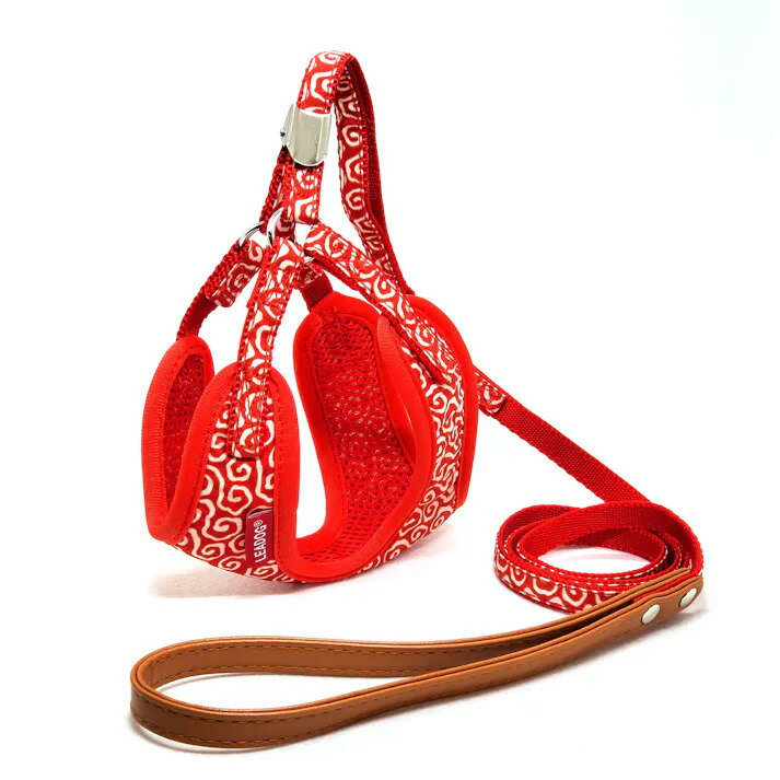 【6個セット】リードッグ LEADOG唐草キャットハーネスリードSレッド