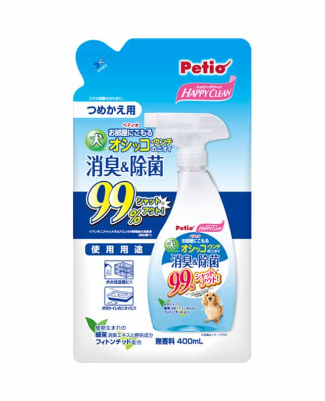 【12個セット】ペティオ ペティオハッピークリーン犬オシッコ・ウンチのニオイ消臭＆除菌400mL