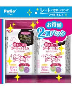 【6個セット】ペティオ犬猫用顔まわり用シートでふきとるシャンプーティッシュ30枚2コパック