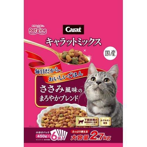 乐天商城 - 【4個セット】 ペットライン　キャラットミックス ささみ風味のまろやかブレンド 2.7kg