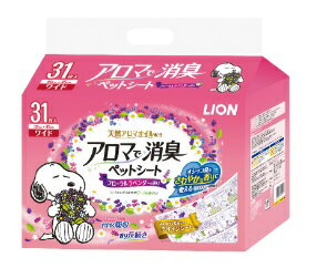 【8個セット】ライオンペット アロマで消臭 ペットシート ワイド 31枚入り