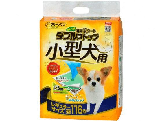 【4個セット】クリーンワン 消臭炭シート ダブルストップ 小型犬用 レギュラー 116枚