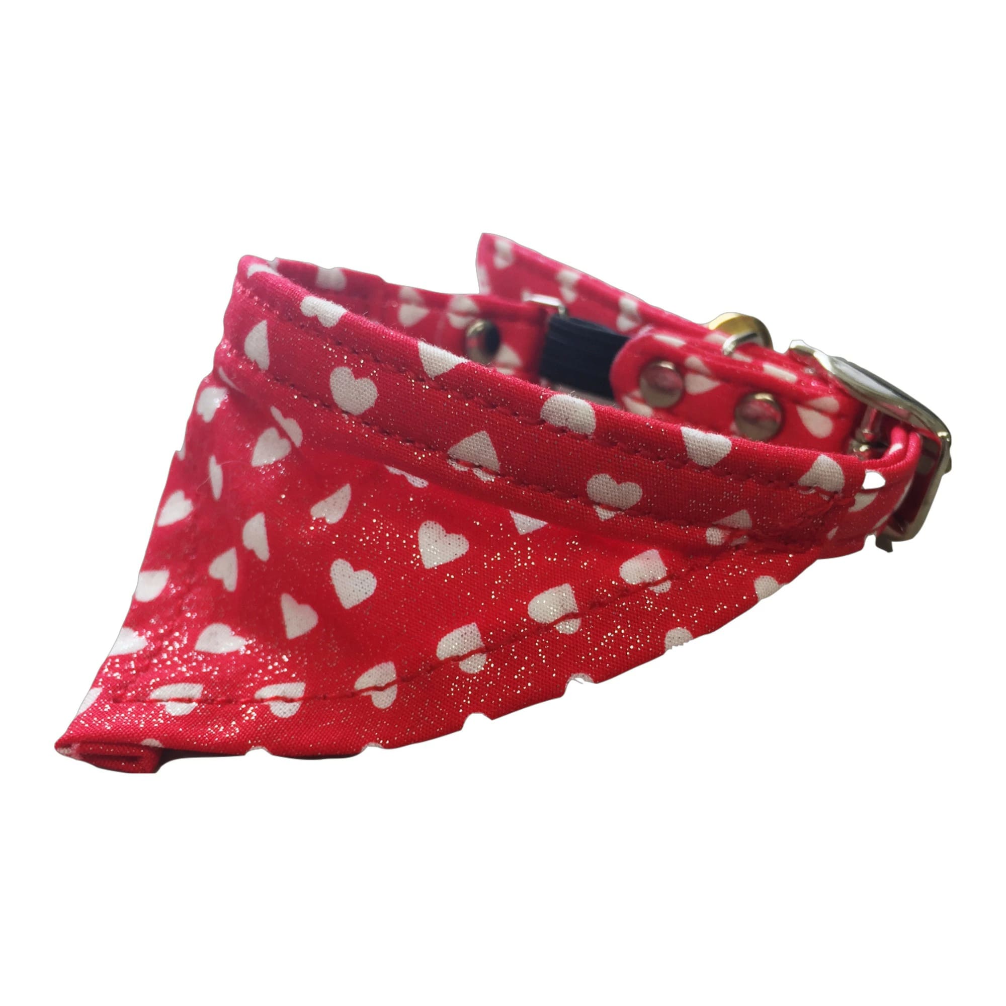 【2個セット】カワノ産業 カワノ産業 マイスターキャットバンダナカラーラメハートSレッド