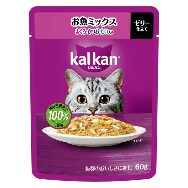 【12個セット】マースジャパン カルカンパウチ　お魚ミックス　まぐろ・かつお・たい入り 60g