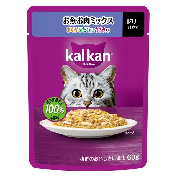 乐天商城 - 【120個セット】マースジャパン カルカンパウチ　お魚・お肉ミックス　まぐろ・ほたてだし・ささみ入り 60g