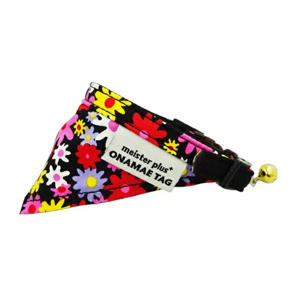 【5個セット】カワノ産業 マイスタープラスONAMAEバンダナCATフラワーSブラック