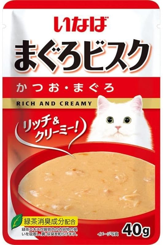 【注意事項】 ・メーカーの都合等により、パッケージ及び内容量、生産地、などが変更される場合がございます。ご了承ください。 ・当店では地球環境への配慮およびお手頃価格での商品の提供のため、簡易的な梱包とさせていただいております。 ・箱潰れなど、製品をご利用いただくのに問題がない場合の返品・交換対応はお受けできません ※期限のある商品について ・賞味期限や消費期限がある商品については、すべて期限まで2ヶ月以上のものを取り扱っております。個別のお問い合わせはご遠慮いただきますようお願い申し上げます。 ・期限が迫った商品は、別途アウトレット商品として販売させていただいております。 商品説明■　商品特徴●濃厚なスープタイプの一般食猫用フードです。 ●まぐろをベースにとろっとクリーミーに仕上げました。 ●濃厚な味わいのスープでおいしく水分補給ができます。 4901133819056■　原材料かつお、まぐろ、まぐろエキス、糖類（オリゴ糖等）、植物性油脂、増粘安定剤（増粘多糖類、加工でん粉）、ミネラル類（Na、P、Cl）、調味料（アミノ酸）、ビタミンE、カラメル色素、緑茶エキス、カロテノイド色素■　メーカーいなばペットフード株式会社■　広告文責ライフジェネレーション株式会社 TEL:06-6809-2484