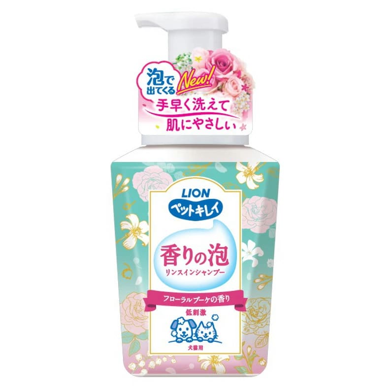 【6個セット】ライオンペット ペットキレイ　香りの泡リンスインシャンプー　犬猫用　フローラルブーケ..