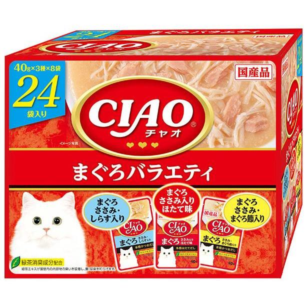 Other Wet Food - 【4個セット】いなば CIAOパウチ まぐろバラエティ 40g×24P