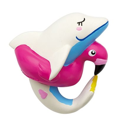 【12個セット】ドギーマンハヤシ ラテックストイ　I　LOVEピーピーアクア　ドルフィー　ホワイト