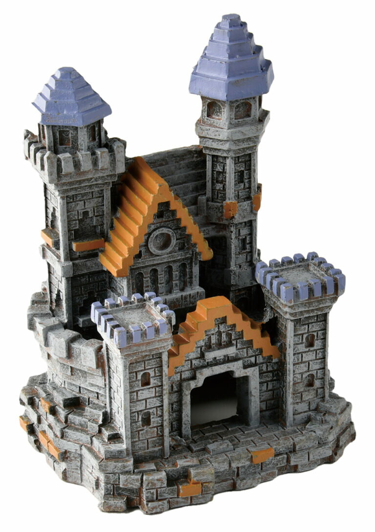 【2個セット】ペットライブラリー aquaneru アクアリウムオーナメント　3Dブロック城