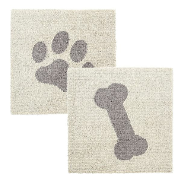 【10個セット】ピタペトモジョイントペットラグパウ＆ボーン袋入ヘッダー（2枚入） 約45×45　ベージュ