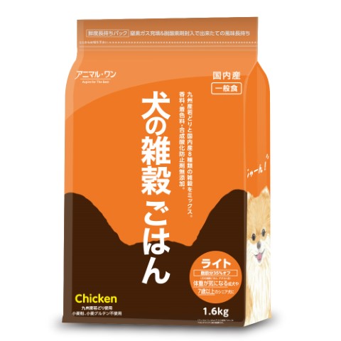 乐天商城 - ストアメニティ　アニマル・ワン 犬の雑穀ごはん（チキン・ライト）1．6kg