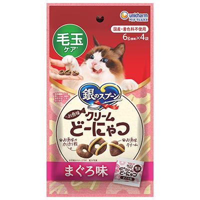 【3個セット】ユニ・チャーム 銀のスプーンおやつお魚味クリームどーにゃつ毛玉ケアまぐろ味24g