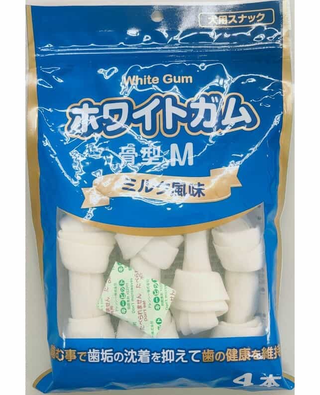 【5個セット】ペットライブラリー ホワイトガム　骨型Mミルク風味4本
