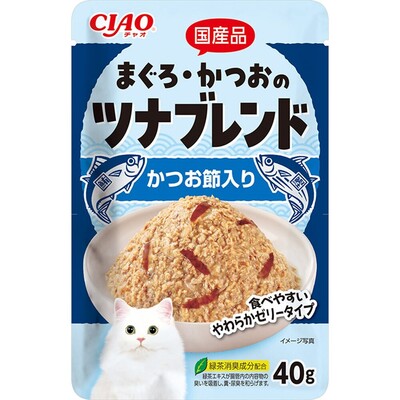 樂天商城 - 【24個セット】いなばペットフード株式会社 CIAO　まぐろ・かつおのツナブレンド　かつお節入り40g