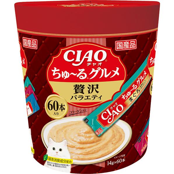 樂天商城 - いなばペットフード 【4個セット】いなばペットフード株式会社　CIAO　ちゅーるグルメ　贅沢バラエティ60本入り