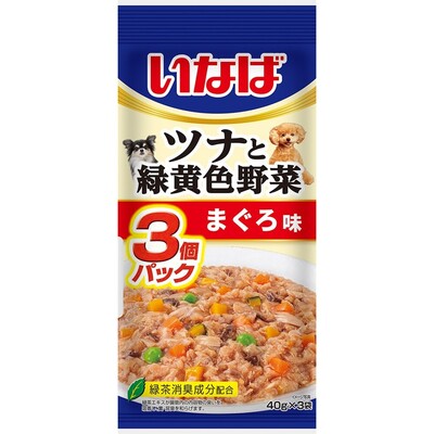 【48個セット】 いなばペットフード ツナと緑黄色野菜　まぐろ味40g×3P