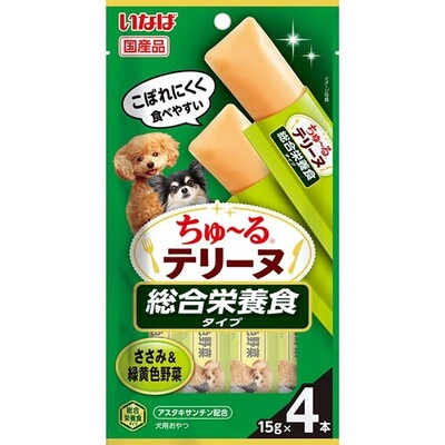 【6個セット】いなばペットフード ちゅーるテリーヌ　総合栄養食タイプ　ささみ＆緑黄色野菜15g×4P