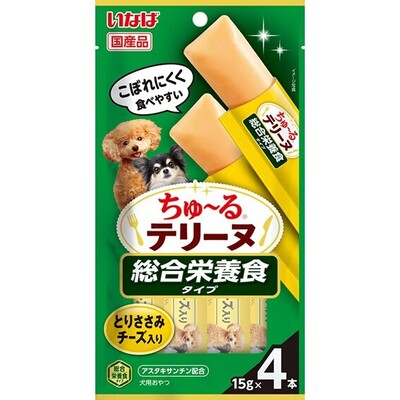 【12個セット】いなばペットフード ちゅーるテリーヌ　総合栄養食タイプ　とりささみ　チーズ入り15g×4P