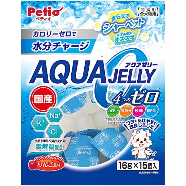 【3個セット】 ペティオ アクアゼリー4つのゼロりんご風味16g×15個