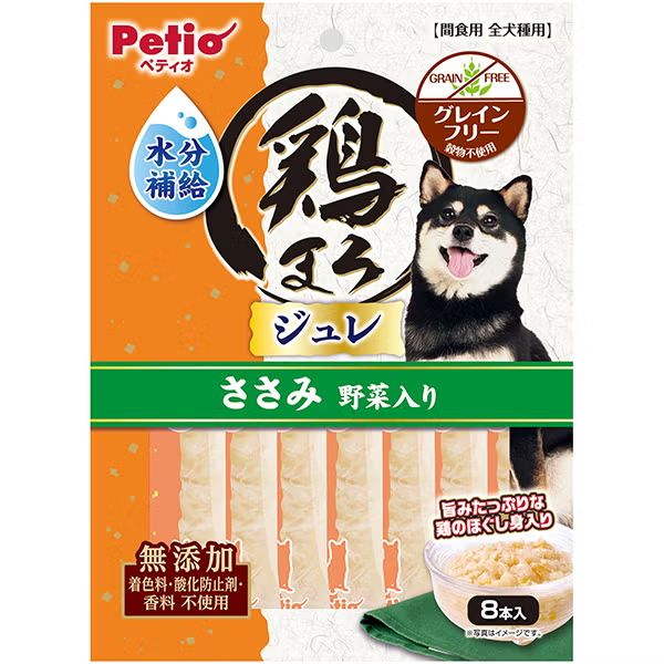 【3個セット】 ペティオ 鶏まろ水分補給ジュレスティックささみ野菜入り10g×8本