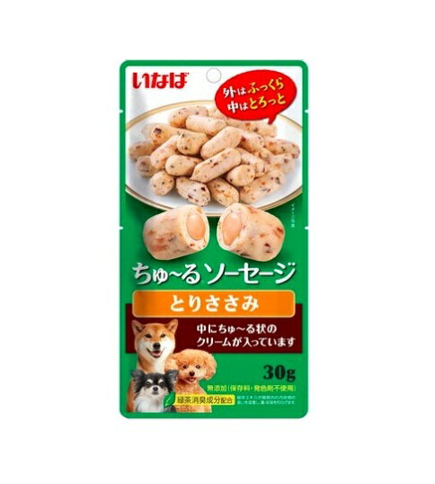 【6個セット】 いなばペットフード ちゅーるソーセージ とりささみ 30g