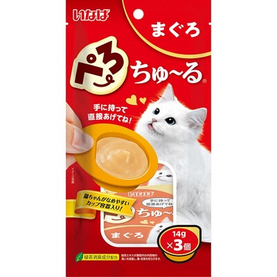 【注意事項】 ・メーカーの都合等により、パッケージ及び内容量、生産地、などが変更される場合がございます。ご了承ください。 ・当店では地球環境への配慮およびお手頃価格での商品の提供のため、簡易的な梱包とさせていただいております。 ・箱潰れなど、製品をご利用いただくのに問題がない場合の返品・交換対応はお受けできません ※期限のある商品について ・賞味期限や消費期限がある商品については、すべて期限まで2ヶ月以上のものを取り扱っております。個別のお問い合わせはご遠慮いただきますようお願い申し上げます。 ・期限が迫った商品は、別途アウトレット商品として販売させていただいております。 商品説明■　商品詳細 持ち手のついたカップに入った新しいちゅ〜る。手に持って直接与えられるので、猫ちゃんとのコミュニケーションができるおやつ。 4901133773648■　原材料まぐろ、まぐろエキス、糖類（オリゴ糖等）、植物性油脂、増粘安定剤（加工でん粉、増粘多糖類）、ミネラル類（Na、P、Cl）、調味料（アミノ酸）、ビタミンE、紅麹色素、緑茶エキス■　メーカーいなばペットフード■　広告文責 ライフジェネレーション株式会社 TEL:06-6809-2484　