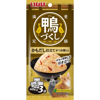 【注意事項】 ・メーカーの都合等により、パッケージ及び内容量、生産地、などが変更される場合がございます。ご了承ください。 ・当店では地球環境への配慮およびお手頃価格での商品の提供のため、簡易的な梱包とさせていただいております。 ・箱潰れなど、製品をご利用いただくのに問題がない場合の返品・交換対応はお受けできません ※期限のある商品について ・賞味期限や消費期限がある商品については、すべて期限まで2ヶ月以上のものを取り扱っております。個別のお問い合わせはご遠慮いただきますようお願い申し上げます。 ・期限が迫った商品は、別途アウトレット商品として販売させていただいております。 商品説明■　商品詳細 ●鴨肉のペーストに香り高いだしを加えて仕上げました。 ●鴨の美味しさがたっぷり詰まった、やわらかゼリータイプのウェットフードです。 4901133897016■　原産国中国■　メーカーいなばペットフード■　広告文責 ライフジェネレーション株式会社 TEL:06-6809-2484　