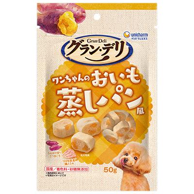 【注意事項】 ・メーカーの都合等により、パッケージ及び内容量、生産地、などが変更される場合がございます。ご了承ください。 ・当店では地球環境への配慮およびお手頃価格での商品の提供のため、簡易的な梱包とさせていただいております。 ・箱潰れなど、製品をご利用いただくのに問題がない場合の返品・交換対応はお受けできません ※期限のある商品について ・賞味期限や消費期限がある商品については、すべて期限まで2ヶ月以上のものを取り扱っております。個別のお問い合わせはご遠慮いただきますようお願い申し上げます。 ・期限が迫った商品は、別途アウトレット商品として販売させていただいております。 商品説明■　商品詳細 飼い主さんおなじみのおやつを鶏ささみとさつまいもを使用してワンちゃん用にアレンジしました ふんわり生地につぶつぶおいもが入ったおいも蒸しパン風です 100％国産＊鶏ささみを使用（＊鶏肉原料において） 嬉しい国産、着色料・砂糖無添加 4520699855140■　原材料ささみ、穀類(小麦粉、小麦グルテン)、さつまいも、豆類(大豆エキス、大豆タンパク)、動物性油脂、デキストリン、ソルビトール、グリセリン、膨張剤、トレハロース、調味料、pH調整剤、食塩、増粘安定剤(アルギン酸エステル)、乳化剤、保存料(ソルビン酸)、リン酸塩、酸化防止剤(ミックストコフェロール、アスコルビン酸Na)■　メーカーユニ・チャーム■　広告文責 ライフジェネレーション株式会社 TEL:06-6809-2484　