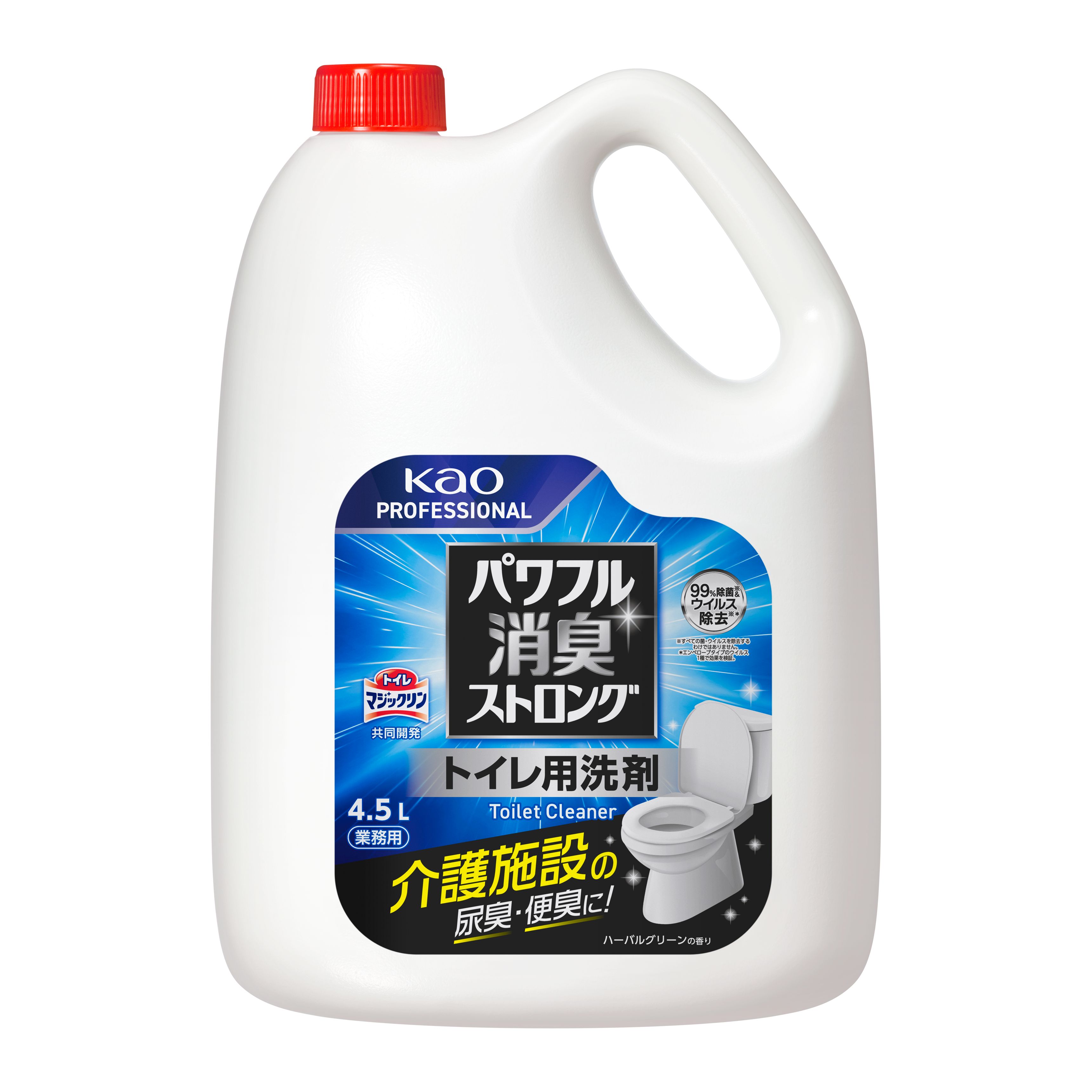 [ケース販売]花王 パワフル消臭ストロング トイレ用洗剤 業務用 4.5Ⅼ×4本