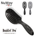 【送料無料】NuWay Double C pro プロ ヘアブラシ ダブルC ニューウェイ フォーヘア スカルプ スタイリング カラー2色 穴あき サロン